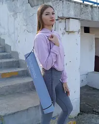 Килимок для йоги та фітнесу PowerPlay 4010 PVC Yoga Mat Темно-синій (173x61x0.6) (PP_4010_Navy_(173*0,6)) - мініатюра 8