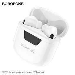 Навушники Borofone BW05 Pure tone true wireless BT headset White - мініатюра 7