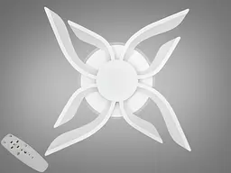 Люстра стельова LED Diasha 2481/4+4WH, 67W, 3200K-6500K, білий акрил, сучасний стиль з пультом та диммером