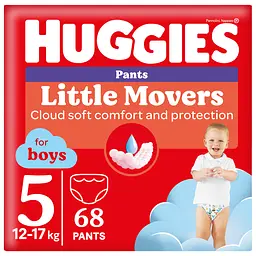 Уценка. Подгузники-трусики для мальчиков Huggies Little Movers Pants 5 (12-17 кг) 68 шт.
