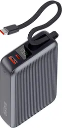 Power Bank Sigma X-power SI20A5QLX 20000mAh 45W Built-In USB-C Cable gray UA - мініатюра 2