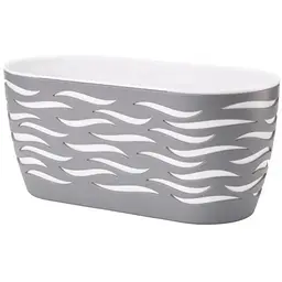 Горщик для квітів Form-Plastic Sahara Duo-овал-35 6 л біло-сірий (4440-059+011W)