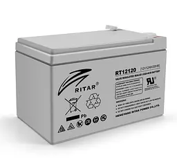 Акумуляторна батарея AGM RITAR RT12120, сірий корпус, 12 В, 12,0 А·год - мініатюра 1