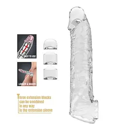 Насадка на пеніс Pretty Love Extension Penis Sleeve, 26 см (прозорий) - мініатюра 7