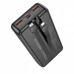 Powerbank BOROFONE BJ57A зі швидким заряджанням 22.5W 20000 mAh + кабелі Type-C/Lightning Чорний - мініатюра 2