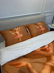 Постільна білизна 3D полуторна з мікросатину Ballerina Cappuccino 31368 150х215 см 70х70 см - мініатюра 3