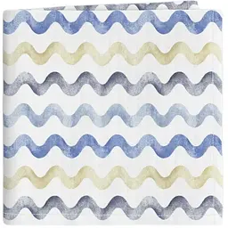 Муслінова пелюшка Cosas Waves 110х150 см бежево-блакитна (MuslinDiapers_WaveBlueBeige_110x150)