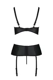 Корсет з відкритими грудьми Passion JANNIES CORSet L/XL black стрінги в наборі - мініатюра 4
