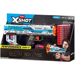 Бластер X-Shot Skins Pro Series Fury-X швидкострільний 40 патронів (36772R) - мініатюра 6