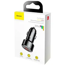 Автомобільний зарядний пристрій Baseus Magic Series QC with Display 1USB + 1Type-C CCMLC2OC-01 Black - мініатюра 3