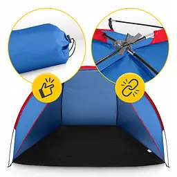 Намет пляжний 4FIZJO 200 x 115 см Blue/Red (P-5905973405171) - мініатюра 4