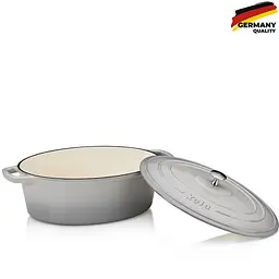 Гусятниця з кришкою чавунна KELA Calido 33х26х12 см (12608) сіра 6 л - мініатюра 2