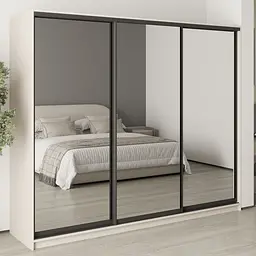 Шафа-купе тридверна MebelStar Комбо BG 3 Дзеркала 250x60x210 см Кашемір (MBS-9305)