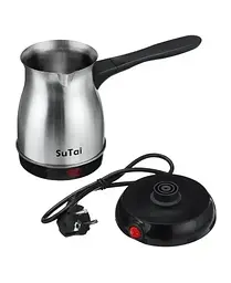 Кавоварка електрична на підставці SuTai ST-138 800W 0.8 л Silver - мініатюра 2