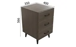 Тумба Віва 3 на конусних ніжках Ferrum-decor 56,5x35x40 Чорний метал ДСП Дуб Сонома Трюфель 16 мм (FRD-106821) - мініатюра 4