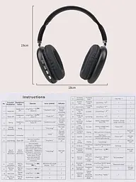Бездротові навушники P9 5.0 AUX MP3 з підтримкою карти пам'яті Black (18574) - мініатюра 7