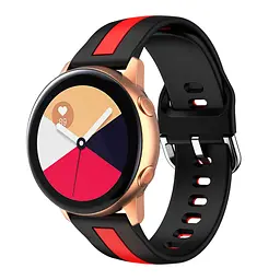 Ремінець для Samsung Galaxy Watch 6 40mm 6 44mm - чорно-червоний ширина кріплення 20мм силікон Watchbands D2 Normal (W37-3WB82788311) - мініатюра 2