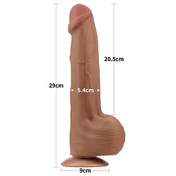Фалоімітатор - Sliding-Skin Dual Layer Dong 11.5" Brown - мініатюра 3
