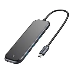 Мультипортовий адаптер USB Хаб Baseus Multi-functional HUB Type-C to 3xUSB3.0+HDXiaomi+PD CAHUB-RT0G Deep Grey
