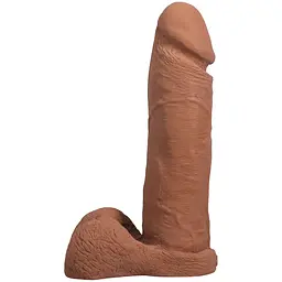 Фалоімітатор Doc Johnson The Realistic Cock ULTRASKYN 8 Inch з мошонкою, карамельний - мініатюра 2