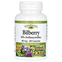 Екстракт чорниці Bilberry 40 mg 60 Capsules Natural Factors vit0006038