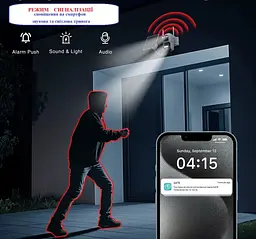 Поворотна Wi-Fi камера 2 лінзи 4к / Відеокамера із сонячною панеллю 8 Мп - мініатюра 4