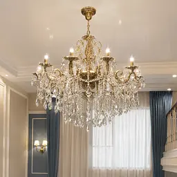 Велика бронзова люстра зі свічками Splendid Ray L66111/10 (GAB), 100 см на 10 ламп E14 з кришталем
