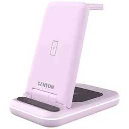 Зарядний пристрій Canyon WS-304 Foldable 3in1 Wireless charger Iced Pink (CNS-WCS304IP)