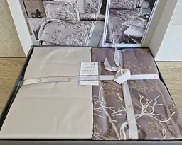 Турецька постільна білизна First Choice Cotton Satin Living brown євро - мініатюра 3
