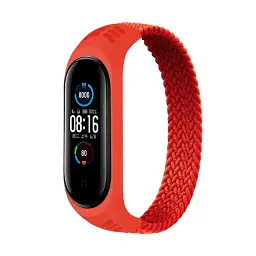 Ремінець до фітнес браслета BeCover Elastic Nylon Style для Xiaomi Mi Smart Band 5/6 (Size S) Red (706144) - мініатюра 1