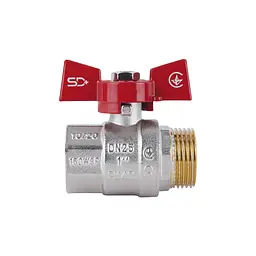 Кран кульовий SD Plus 1" ВЗ для води (метелик) SD607NW25PN40 - мініатюра 3