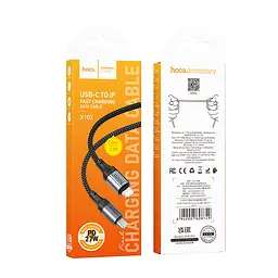Кабель Hoco X102 Fresh PD charging data cable iP Black - мініатюра 2