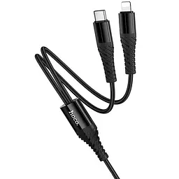 Дата кабель Hoco X123 Victory 2in1 Type-C to Lightning/Type-C 3A (1m) Black - мініатюра 4