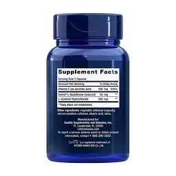 Натуральна добавка Life Extension Glutathione Cysteine & C, 100 капсул для підтримки імунної системи - мініатюра 2