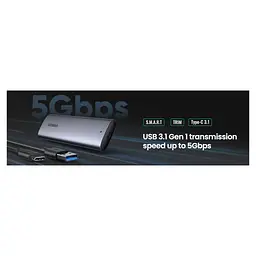 Кишеня зовнішня Ugreen USB-C to M.2 B-Key/M+B Key SSD 5Gbps SATA 3.0 aluminum 0.5m (10903) - мініатюра 9
