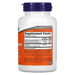 Цистеїн L-Cysteine 500 mg 100 Tablets NOW vit0004714 - мініатюра 2