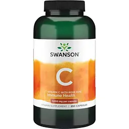 Вітаміни та мінерали Swanson Vitamin C 1000 mg with Rose Hips, 250 капсул