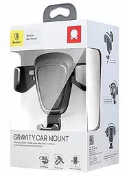 Автотримач для телефону магнітний BASEUS Gravity Car Mount захвах під вагою Чорний - мініатюра 6
