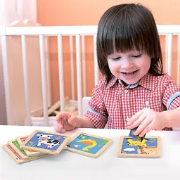 Дерев'яний міні-пазл Viga Toys Жираф 4 елементи (51319) - мініатюра 3