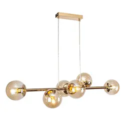 Люстра стельова Levistella 7521010-6 GD+BR, 6xE27, золото/бронза, сучасний стиль для дому - мініатюра 2