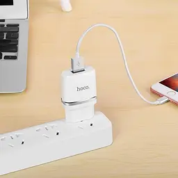 Адаптер сетевой Hoco Lightning cable C11 6957531047735 білий - мініатюра 4
