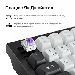 Клавіатура бездротова Keychron Q1 HE Magnetic Switch Black RGB (Q1H-M1-UA) - мініатюра 10