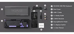 Клавіатура MCHOSE G98 Pro RGB Mechanical Flame Orange Switch Wireless (MC-G98S-5) Black (G-000003843) - мініатюра 2