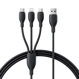 USB кабель Baseus Ultra-Fast 3in1 Fast Charging Cable USB для M+L+C 3.5A 0.8m чорний