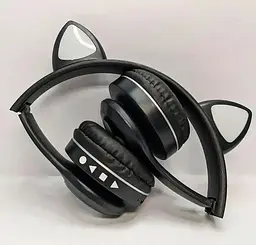 Бездротові дитячі Bluetooth навушники Cat Ear VZV-23M з котячими вушками Чорні - мініатюра 3