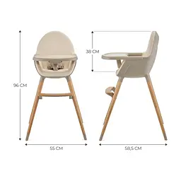Стілець для годування Kinderkraft 2 в 1 Fini 2 Beige (5902533924493) - мініатюра 2