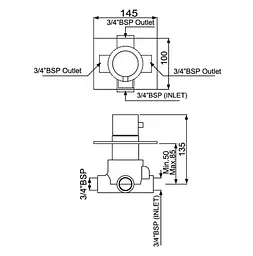 Запірно перемикаючий вентиль Jaquar Florentine FLR-CHR-5287, Хром - мініатюра 2