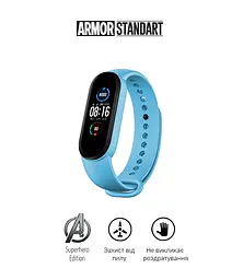 Ремінець ArmorStandart Superhero Edition для Xiaomi Mi Band 7/6/5 Captain Marvel Blue (ARM57075) - мініатюра 2