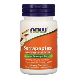 Серапептаза (Serrapeptase) Serrapeptase 60 капсул NOW vit0004958
