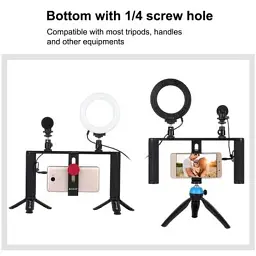 Набір блогера Puluz 4in1 (ring light, mount, phone holder, microphone) (PKT3028) - мініатюра 4